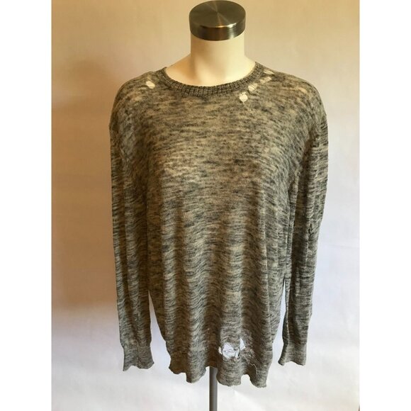 IRO Gray Distressed Crew Neck Pullover Sweater, Size XS - Picture 1 of 11